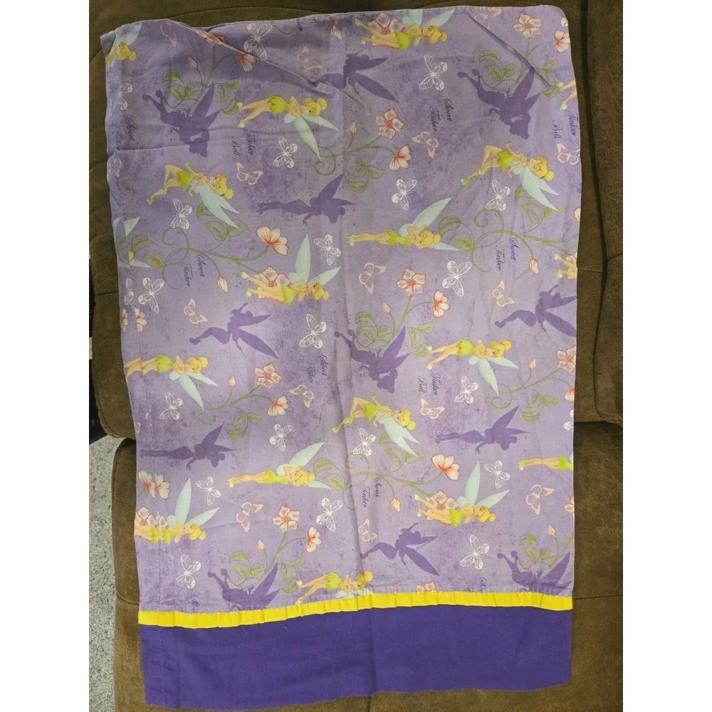 Disney Tinker Bell Pillowcase Sweet Tinker Purple Fairy Floral Print RARE Y2K